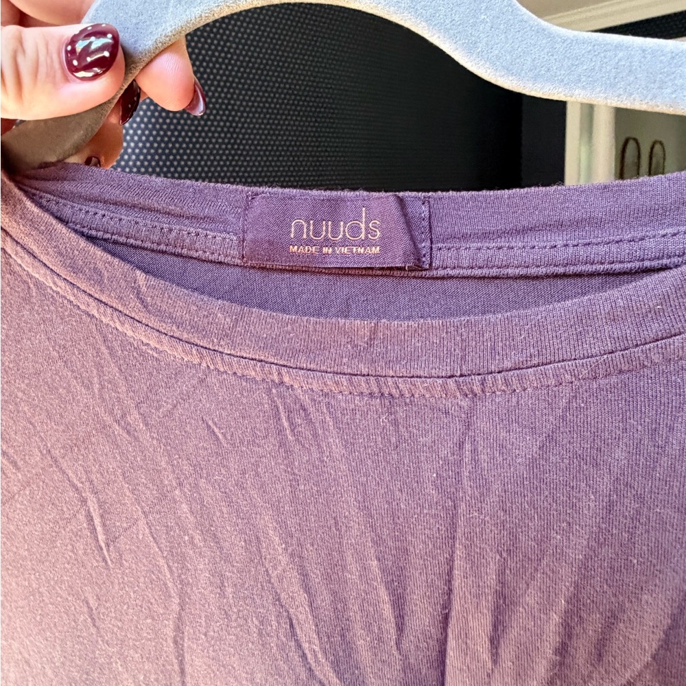 nuuds Women's Plum Crew Neck Short Sleeve Tee